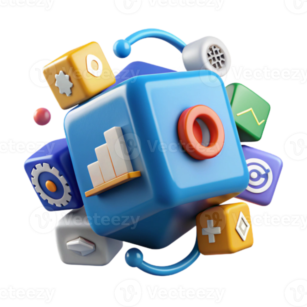 Data Visualization Cubes, Charts, App Icons png