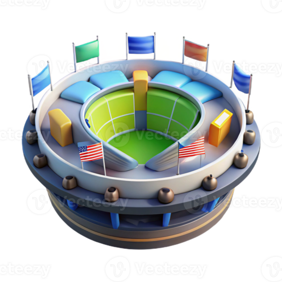 Miniature Stadium 3D Model of a Circular Arena png