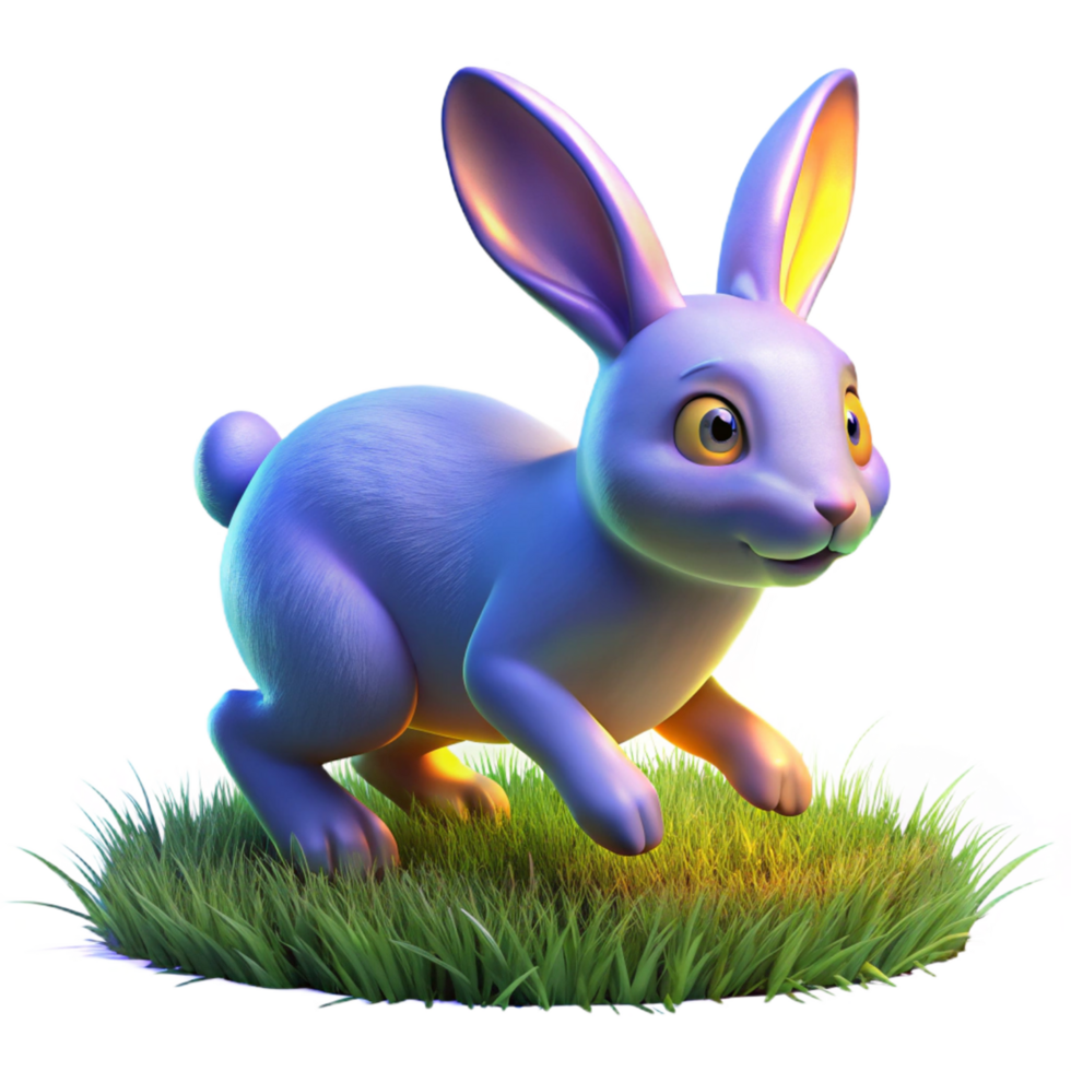 impressive traditional Adorable 3D Bunny in Grass authentic png