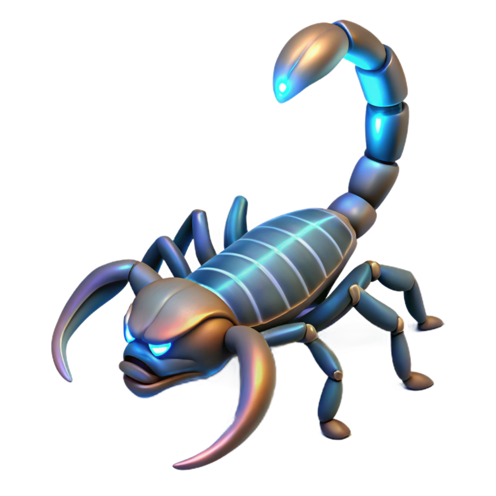 dramatic classic Cybernetic Scorpion 3D Render authentic png