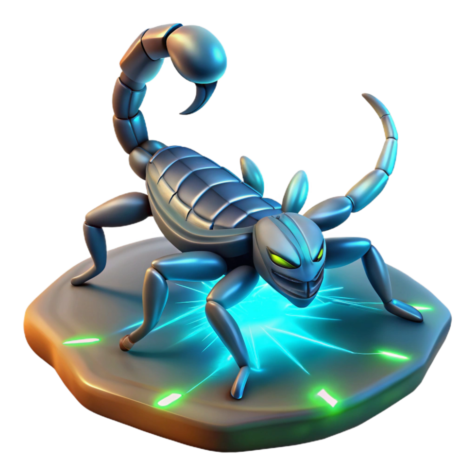 impressive creative Cybernetic Scorpion 3D Render high quality png