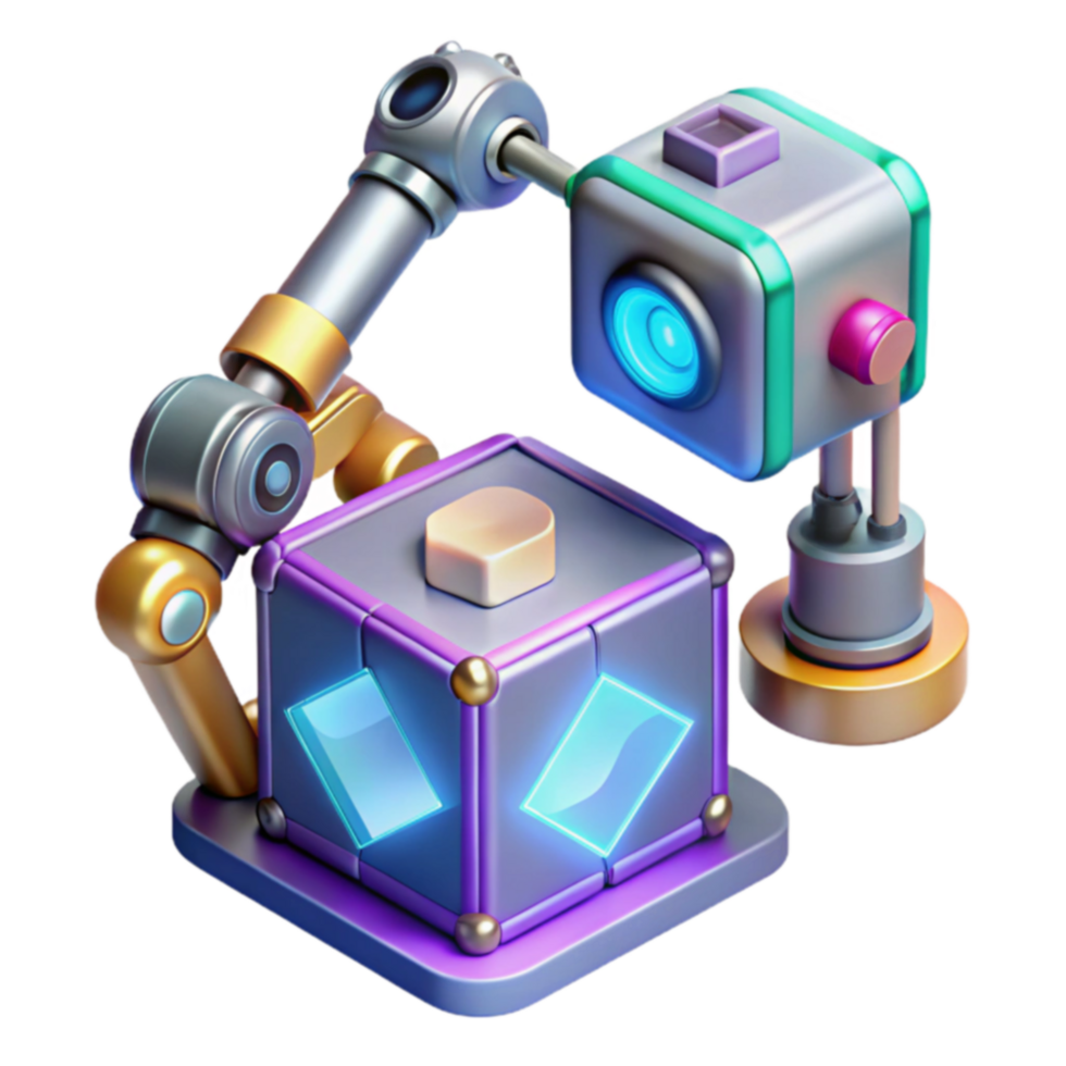 Automated Cube Processing Robotic System for Efficient Production png