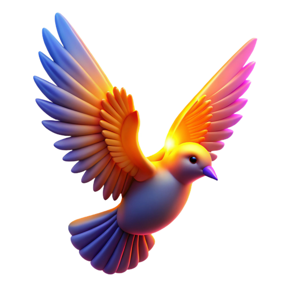 stunning abstract Vibrant 3D Bird Illustration original png
