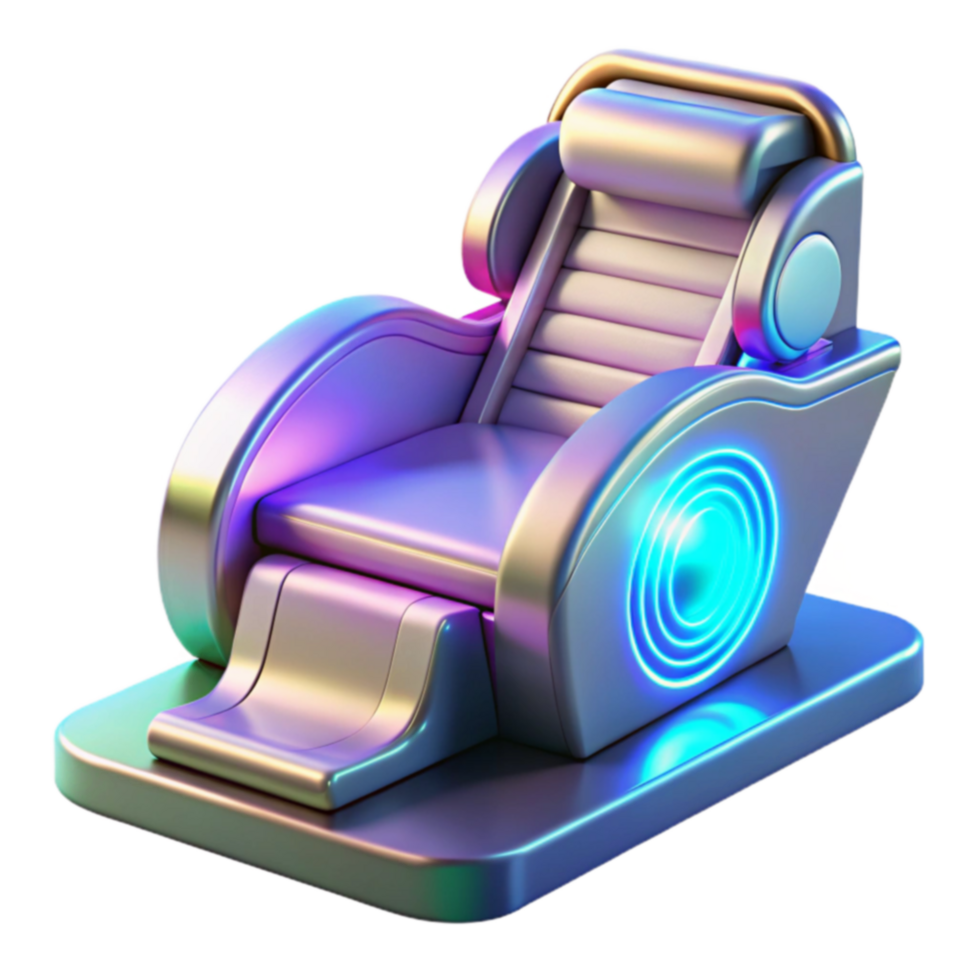 Futuristic Recliner Chair Ergonomic Design with LED Lighting png