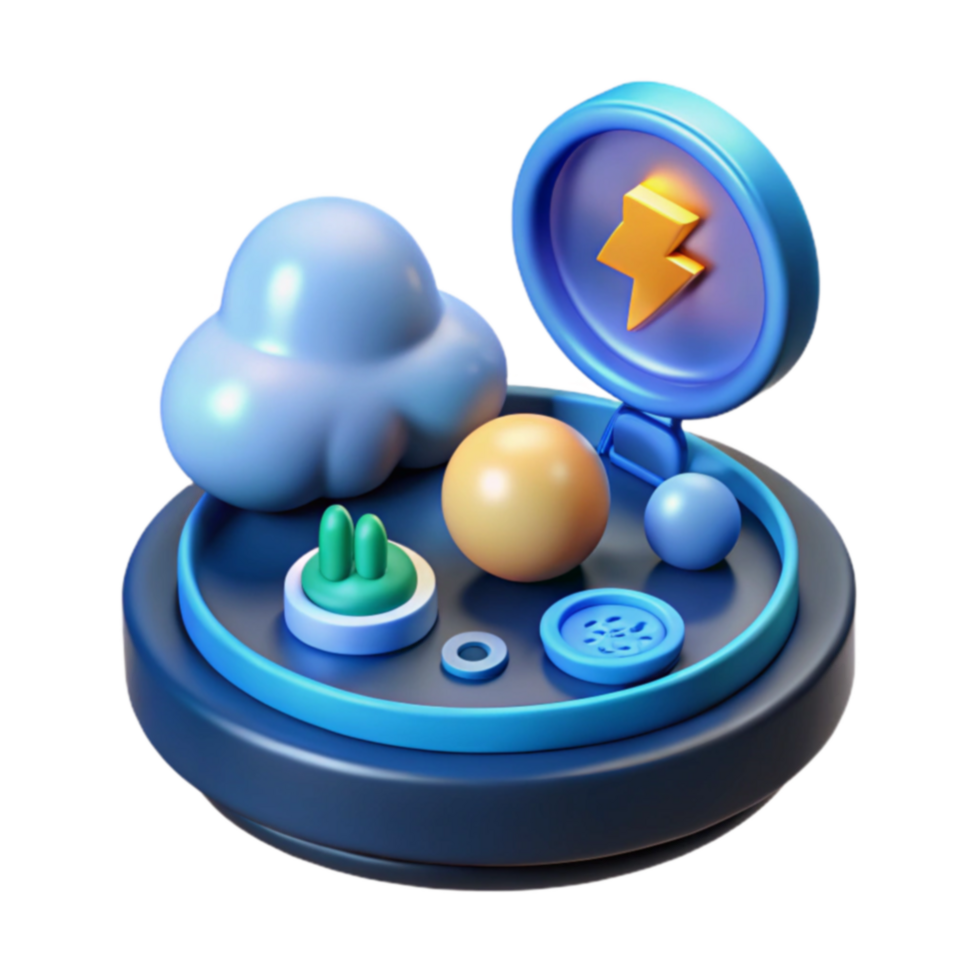 Fast Cloud Computing 3D Render of Speed, Data, and Network png