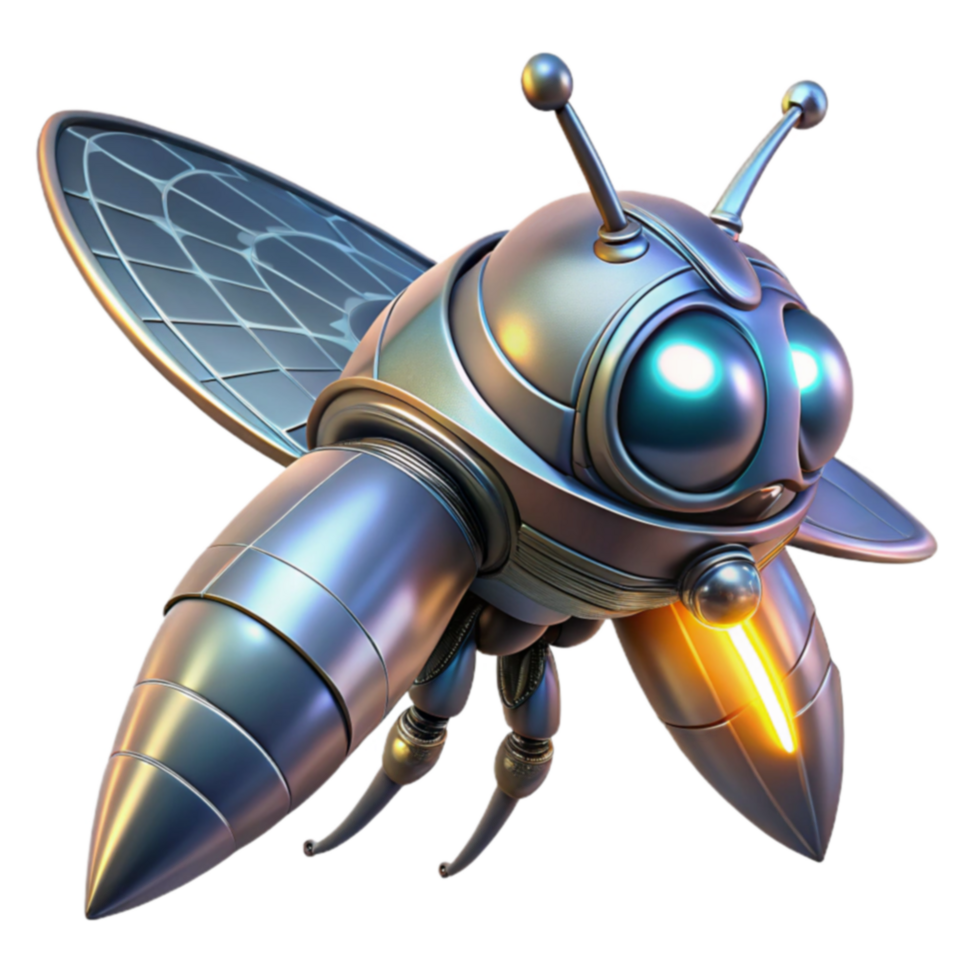 Metallic Insect Robot Futuristic 3D Render png