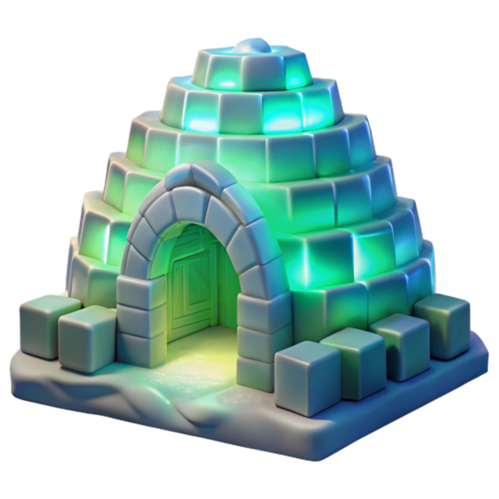 Illuminated Igloo Winter Wonderland 3D Model png