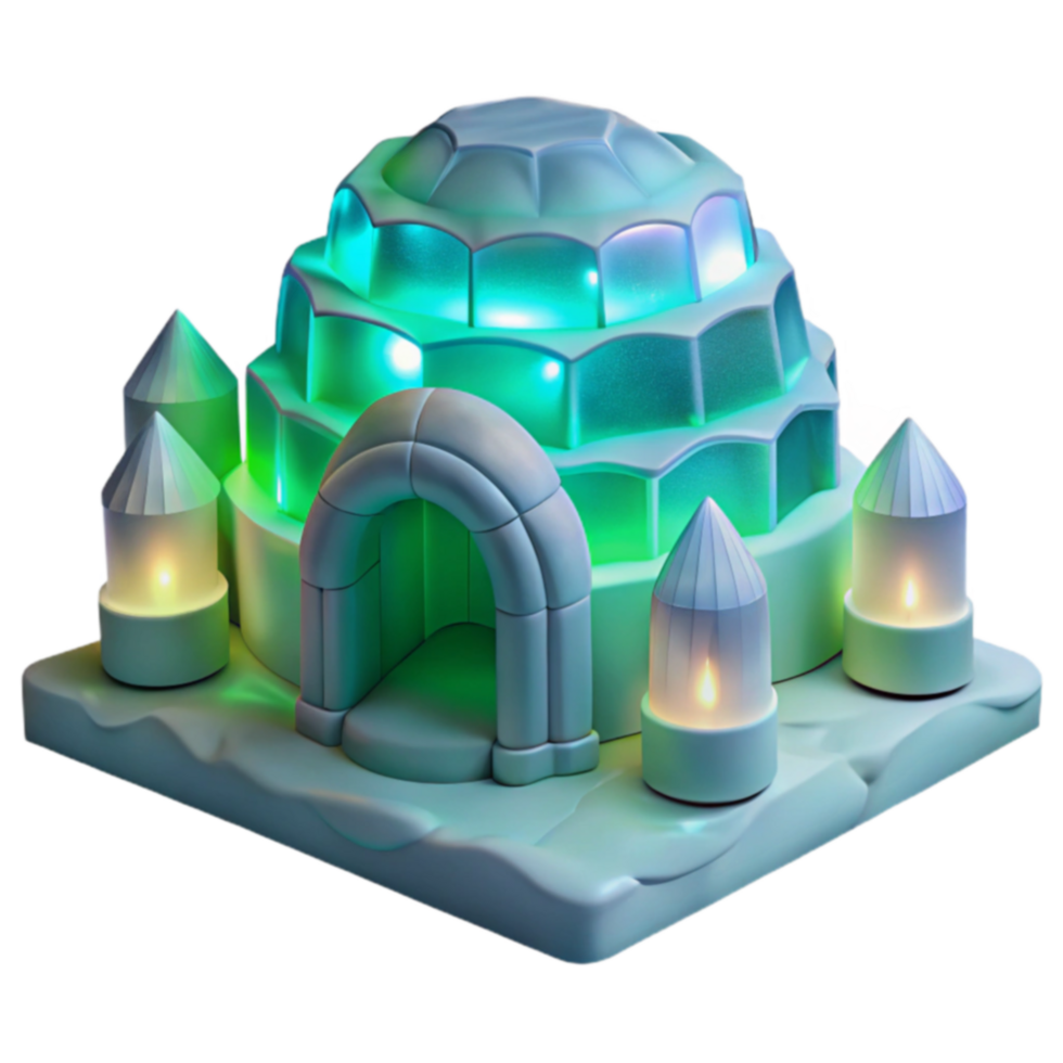 Illuminated Igloo Playset Arctic Fun with LED Lights png