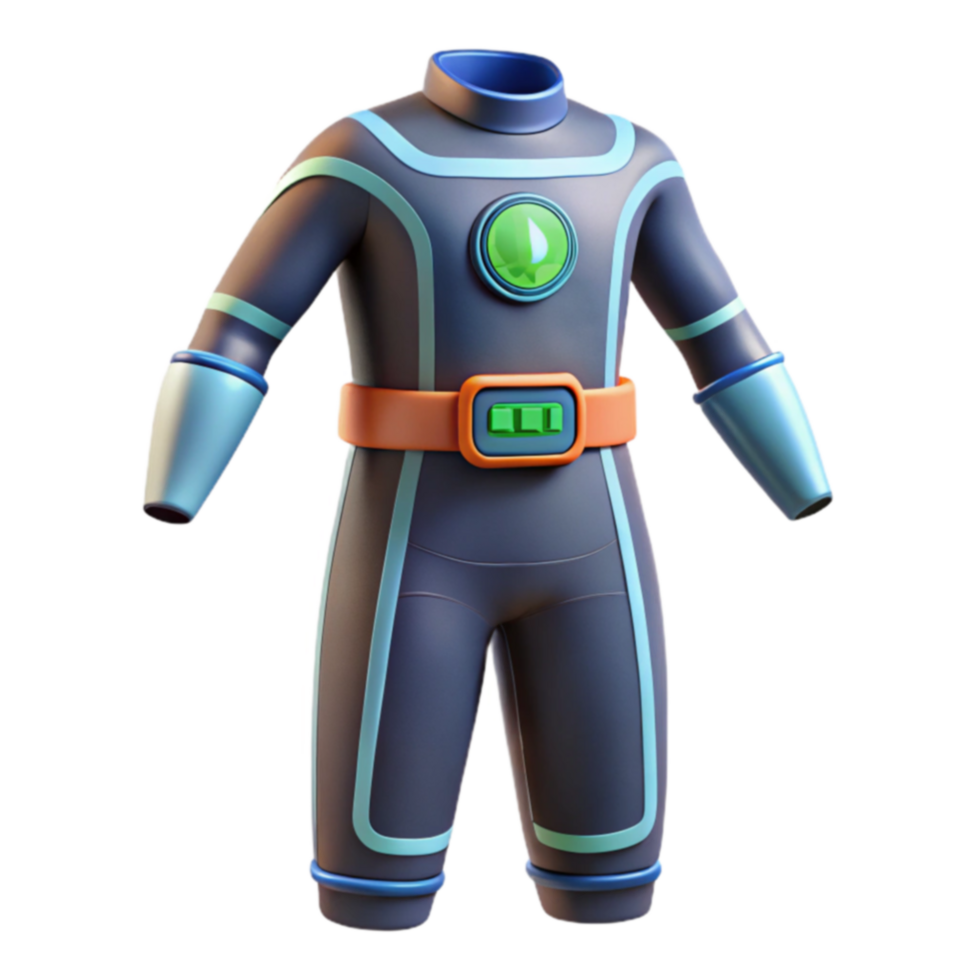Futuristic Childs Jumpsuit Costume 3D Render png