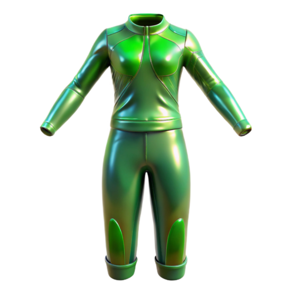 Shiny Green Sports Outfit Sleek, Modern Athletic Wear png