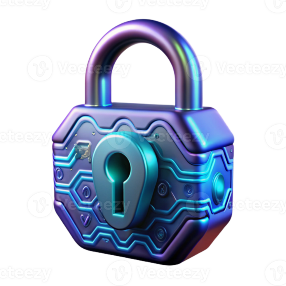 Cybersecurity Advanced Encryption Digital Lock Technology png