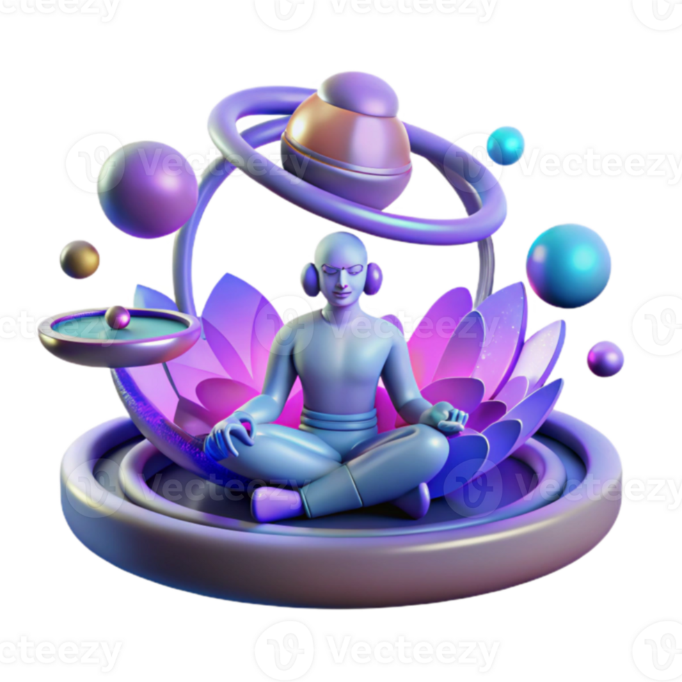 Cosmic Meditation A 3D Render of Tranquility png