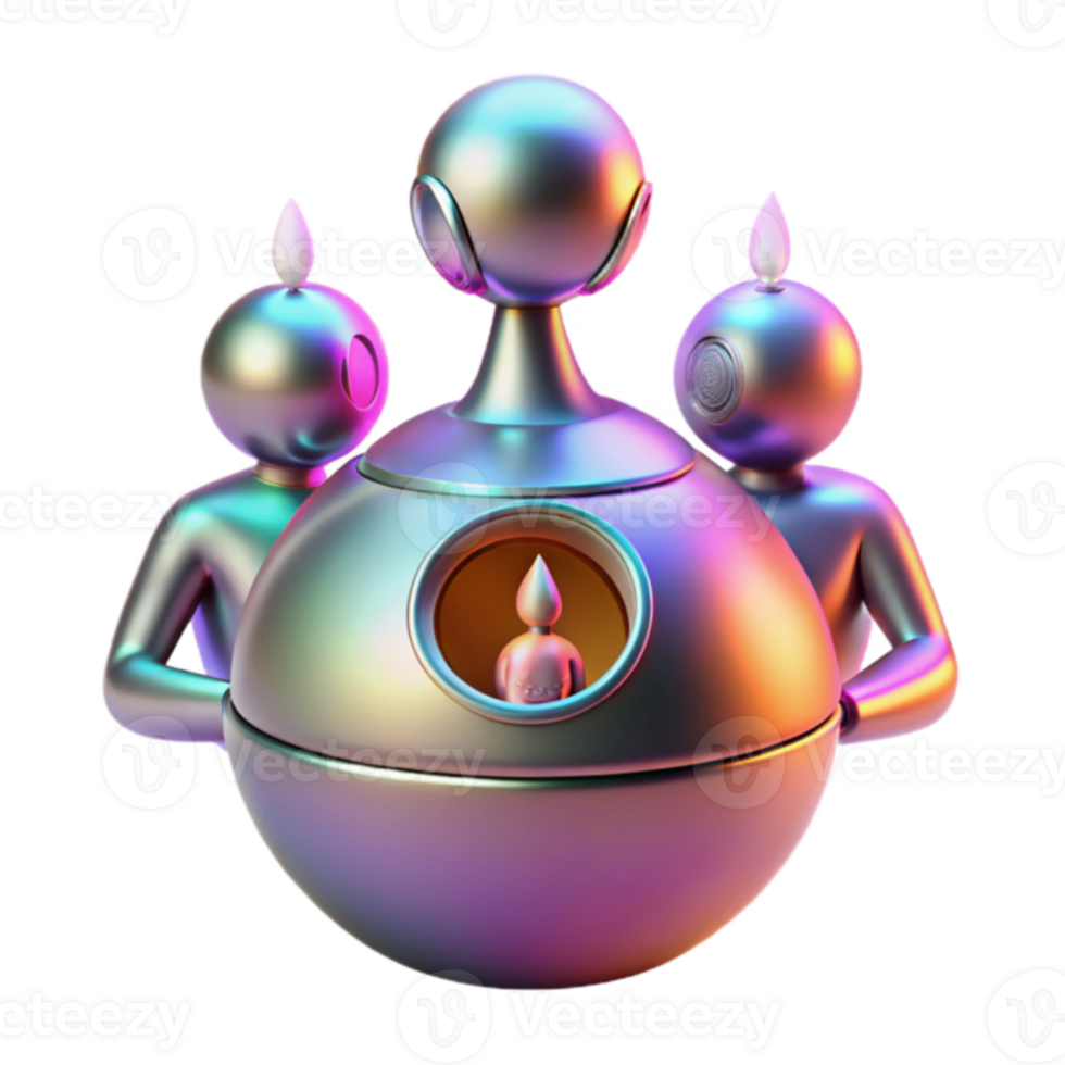 Three Robots and a Pod AI Collaboration and Protection png