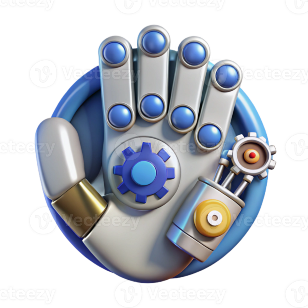 Robotic Hand Gear Mechanism 3D Render png