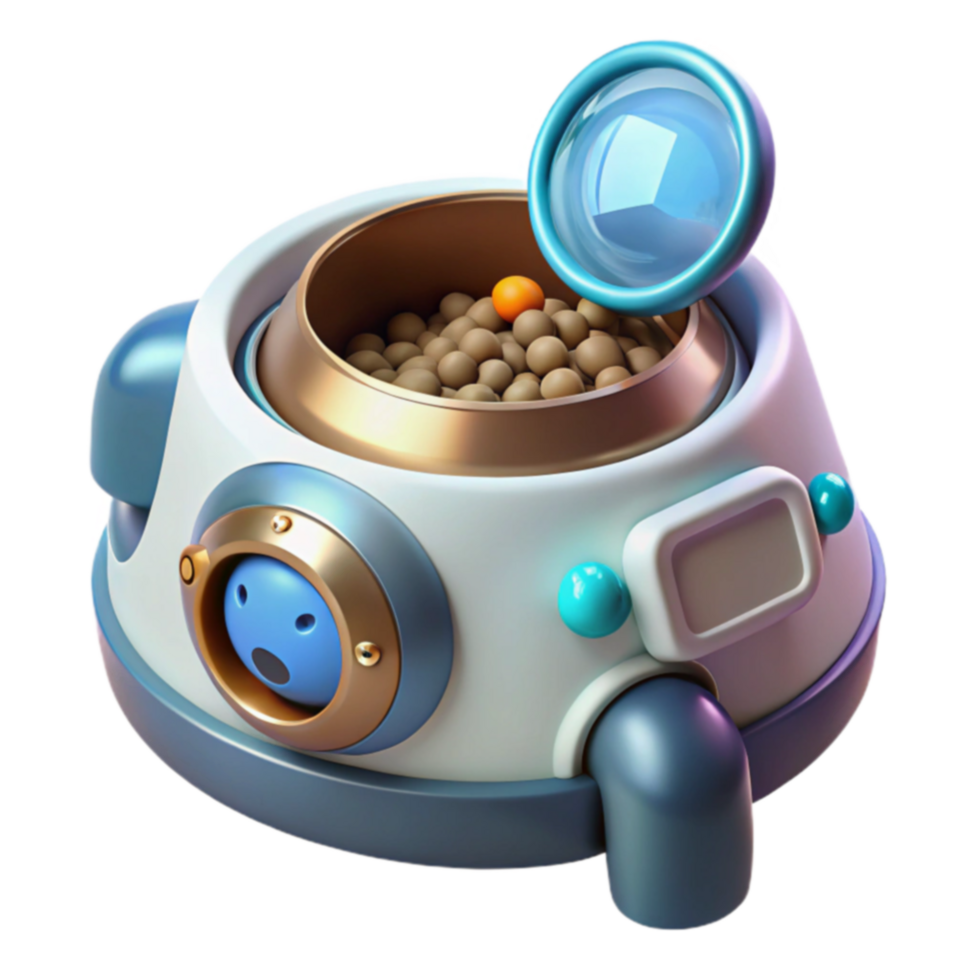 Futuristic Dispenser Automated 3D Render of Smart Food Container png