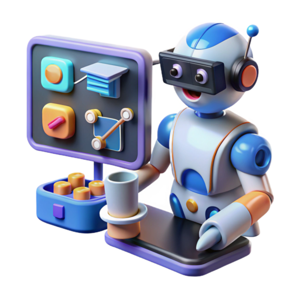 Robot Educator AI-Powered Virtual Learning png