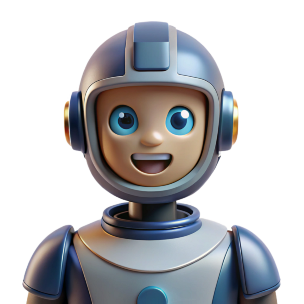 Joyful 3D Robot Happy Astronaut Character png