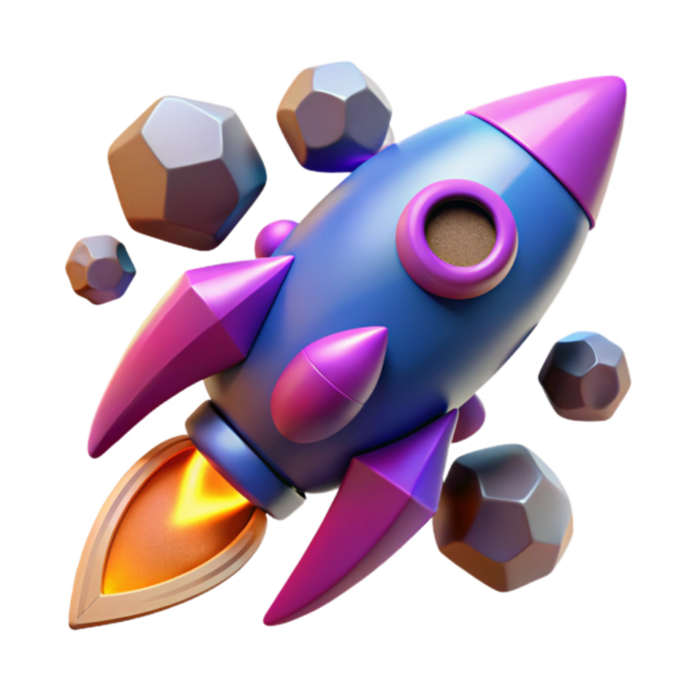 Rocket Launch Space Exploration, Asteroid Field, Cosmic Journey, 3D Render, Adventure, Galaxy Travel, Starship, Celestial Bodies, Nebula, Flight png