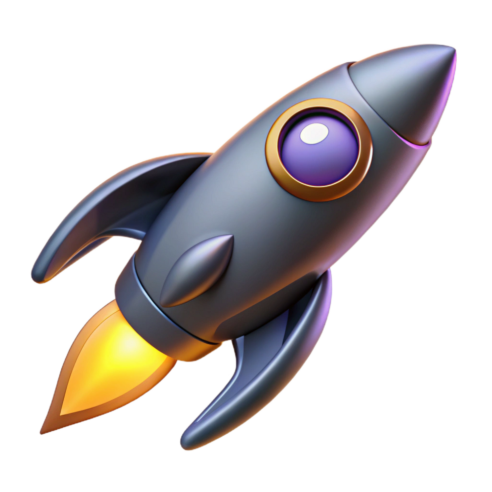 Blast Off 3D Rocket Icon, Spacecraft Launch png