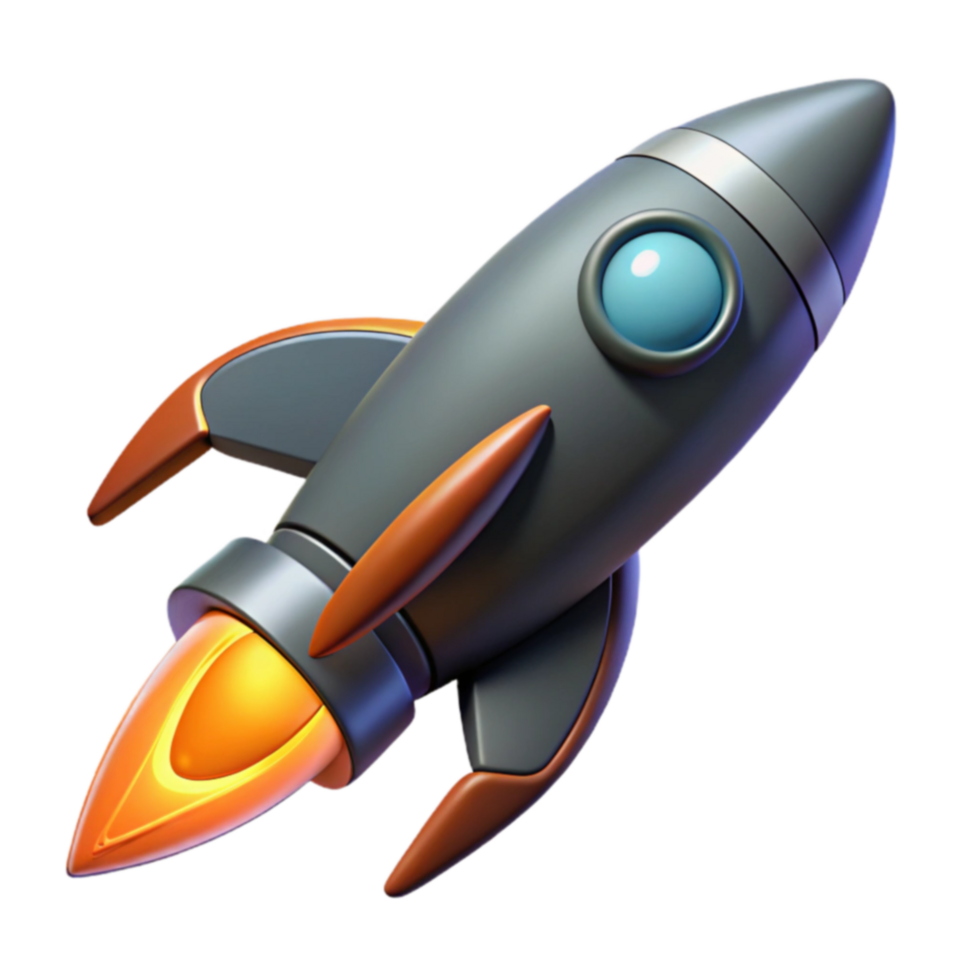 Fast Rocket Ship 3D Model of a Spaceship Taking Off png