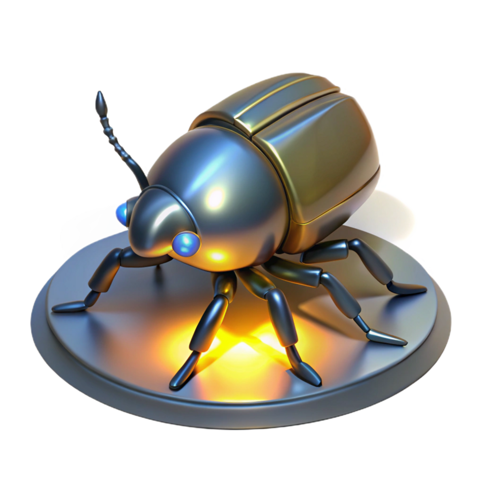 beautiful contemporary Metallic Beetle 3D Render exclusive png
