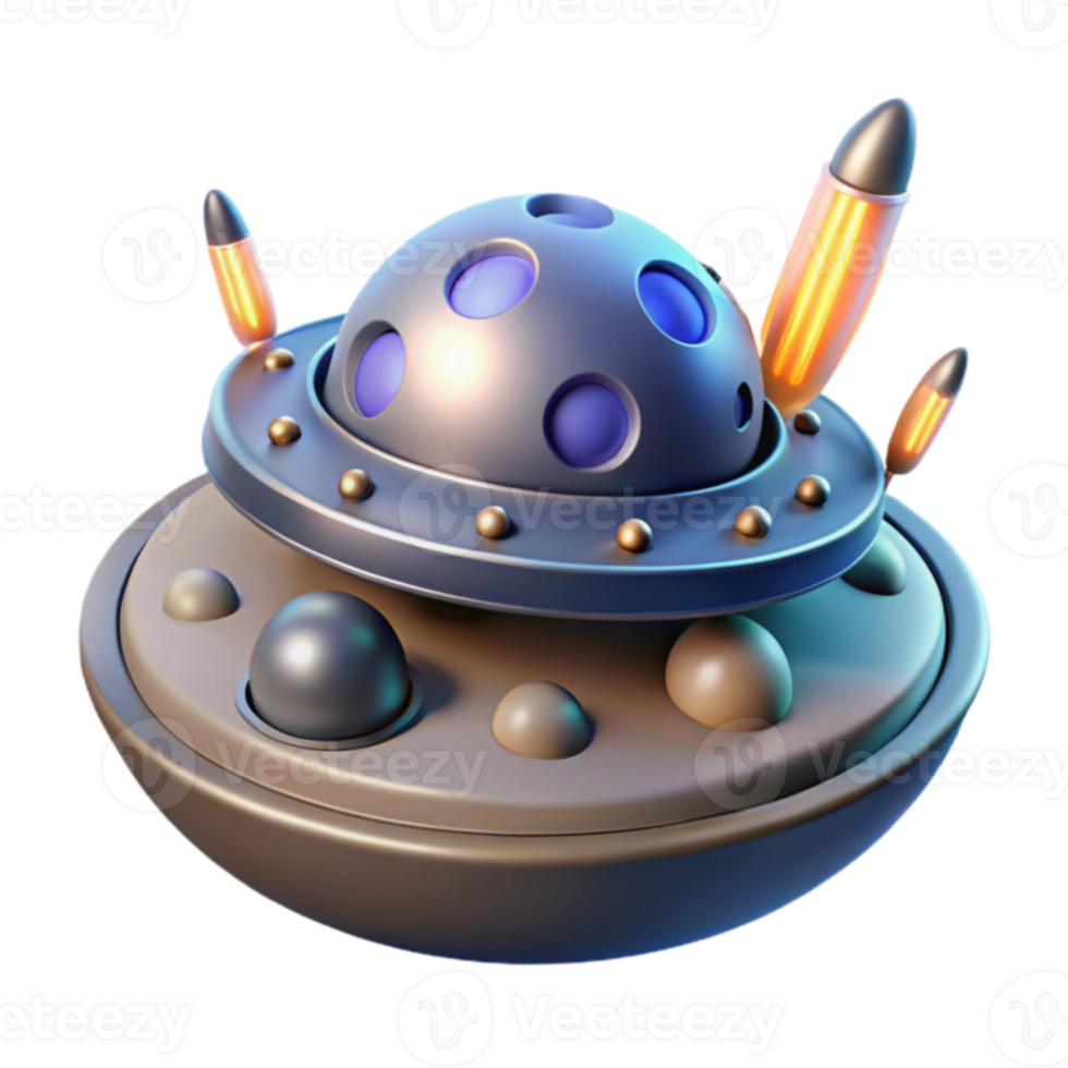 Futuristic Spaceship 3D Render Sci-Fi Vehicle Design png