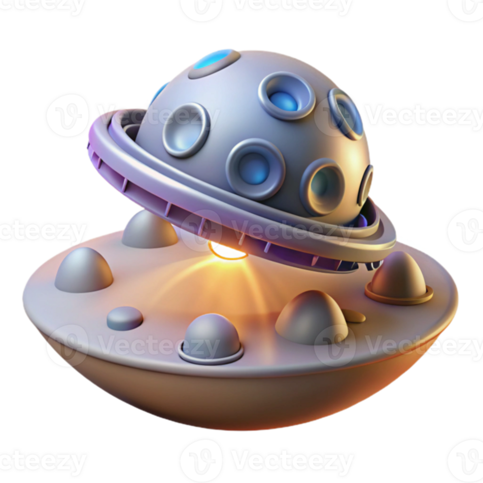 Futuristic Spaceship 3D Render of Alien Craft png