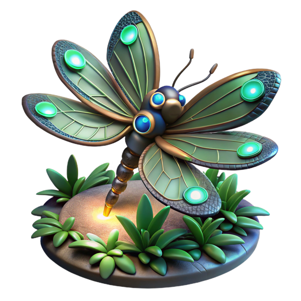 extraordinary modern 3D Render of a Mechanical Butterfly 4K png