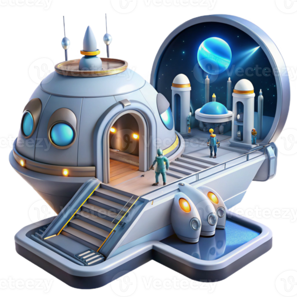 Futuristic Space Station Exploring a Celestial Port png