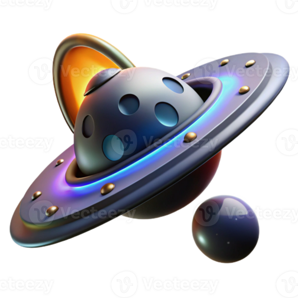 Futuristic Spaceship, Cosmic Craft, 3D Render png