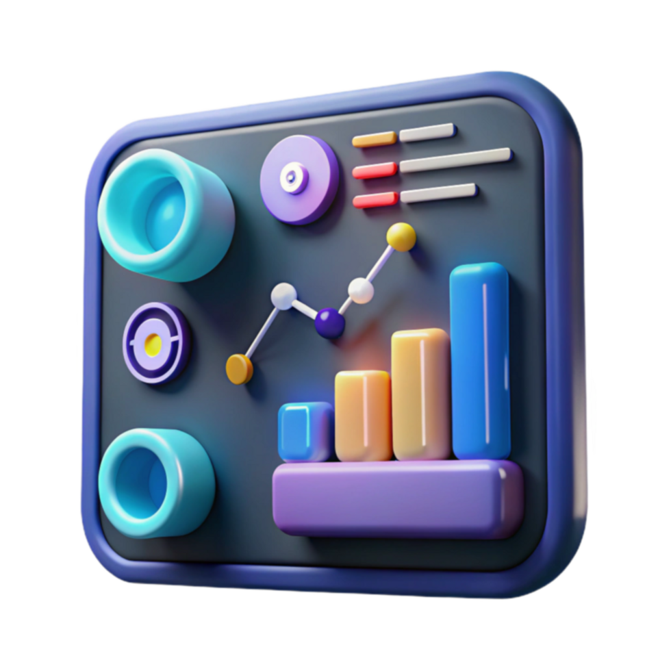 Data Visualization 3D Charts Graphs Dashboard png