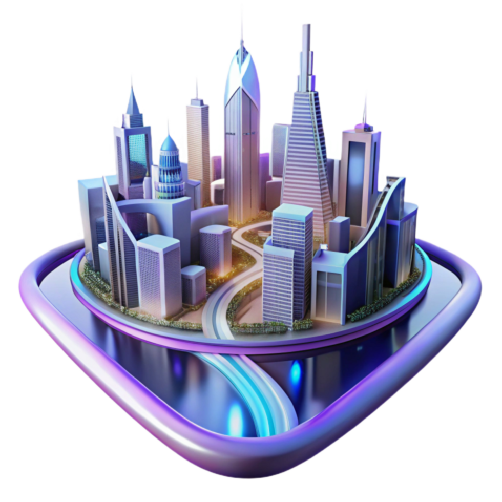 Futuristic Cityscape Modern Urban Development png