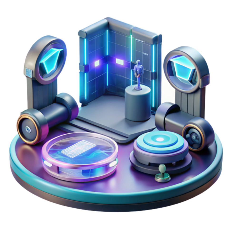 Futuristic 3D Virtual Reality Setup png