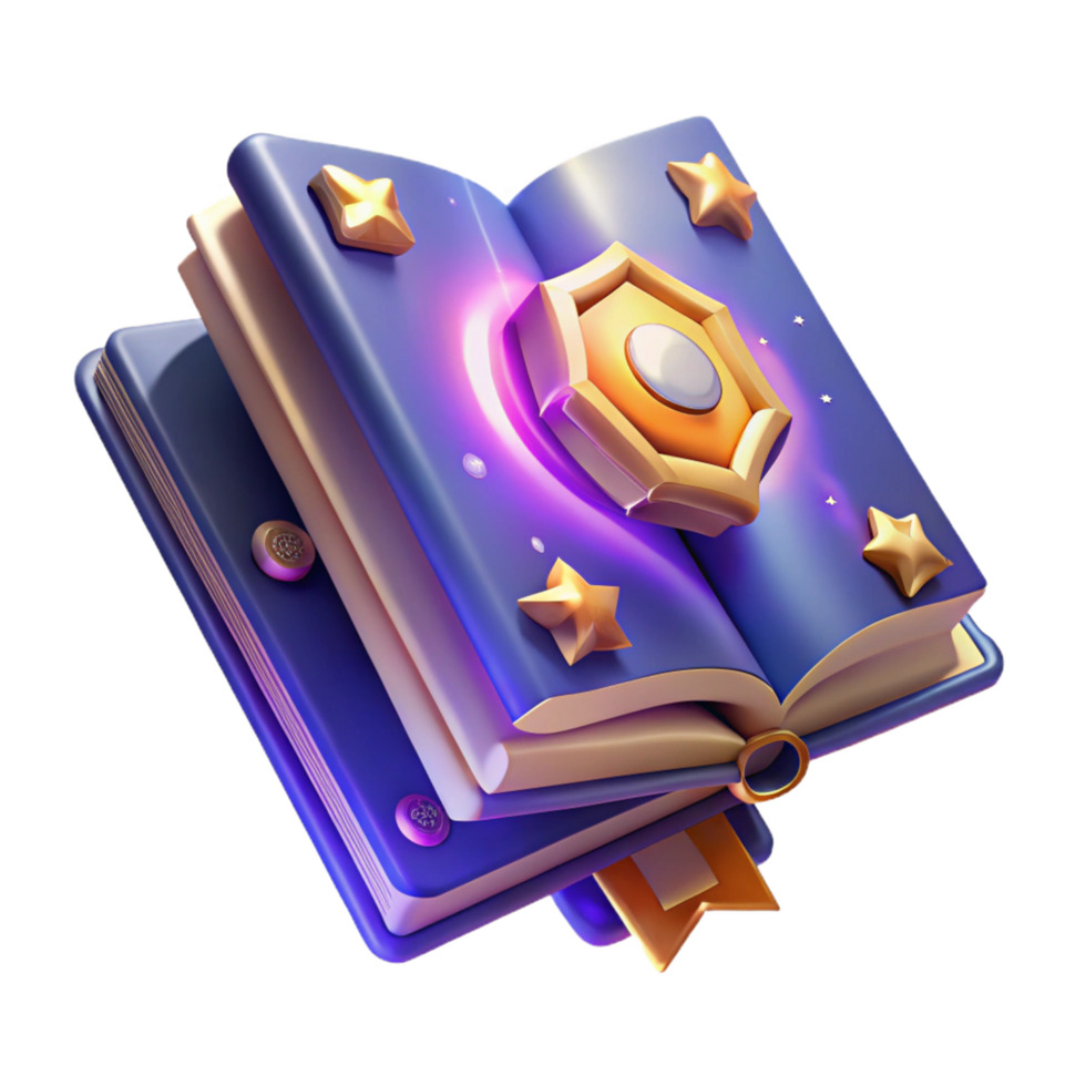 elegant abstract Magical Book 3D Render high quality png