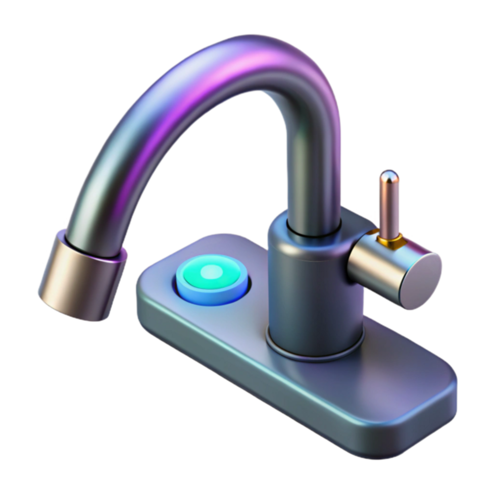 Smart Faucet with Illuminated Control Button png