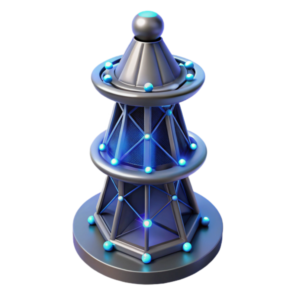 Futuristic Tower 3D Model of a Sci-Fi Structure png