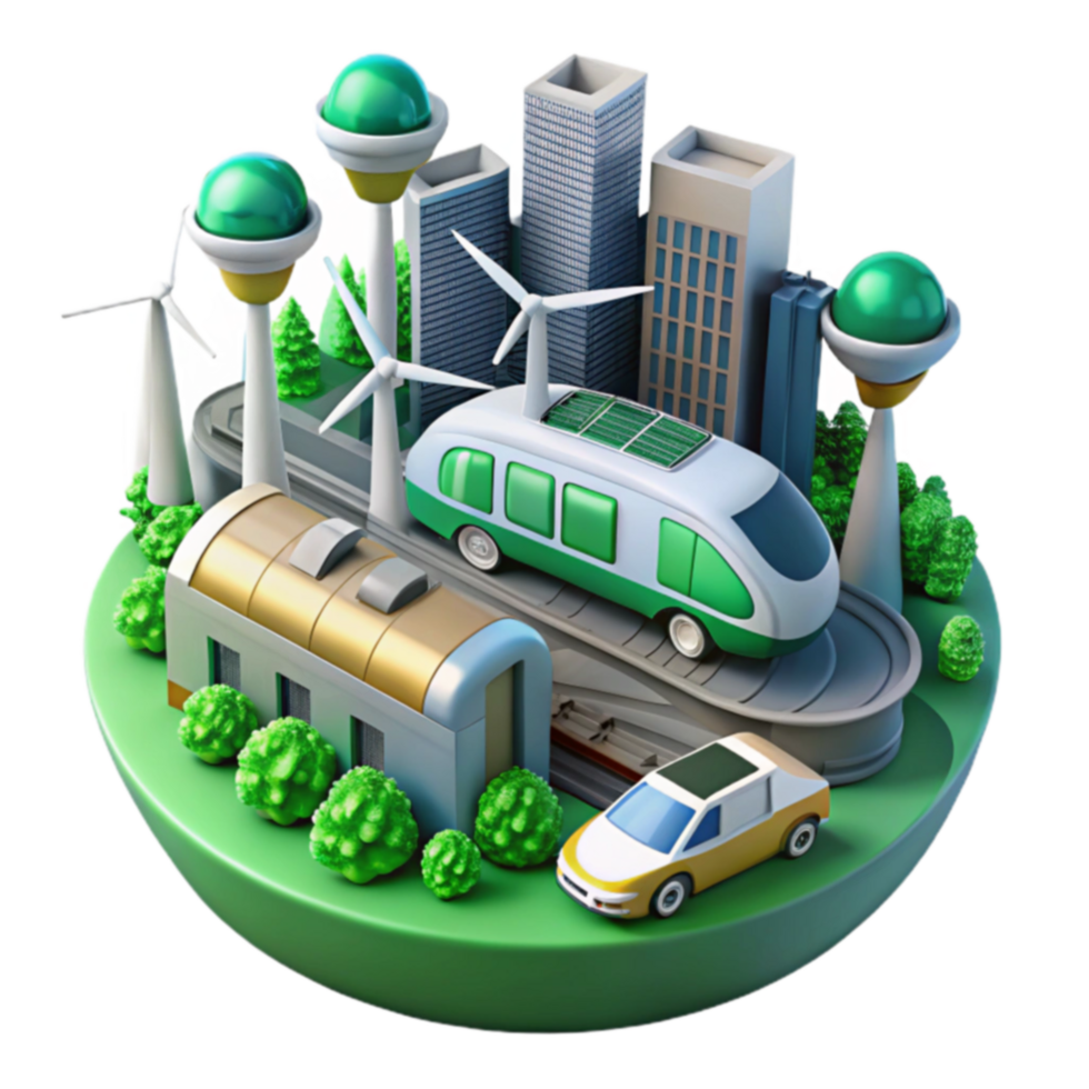 Eco-Friendly City Transportation Sustainable Urban Design png