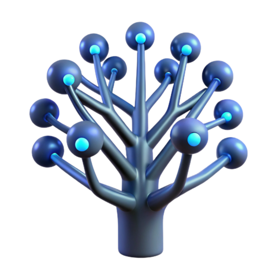 Network Tree Abstract Structure, Node Connections, System Visualization png