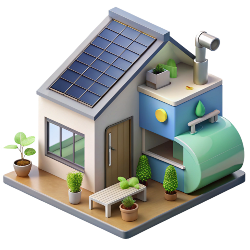 Eco-Friendly Smart Home Sustainable Design with Solar Power png