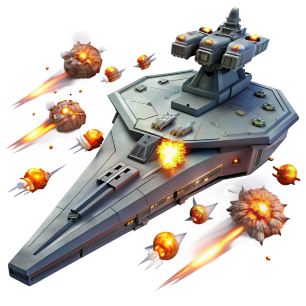 Spaceship Under Attack Epic Sci-Fi Battle png