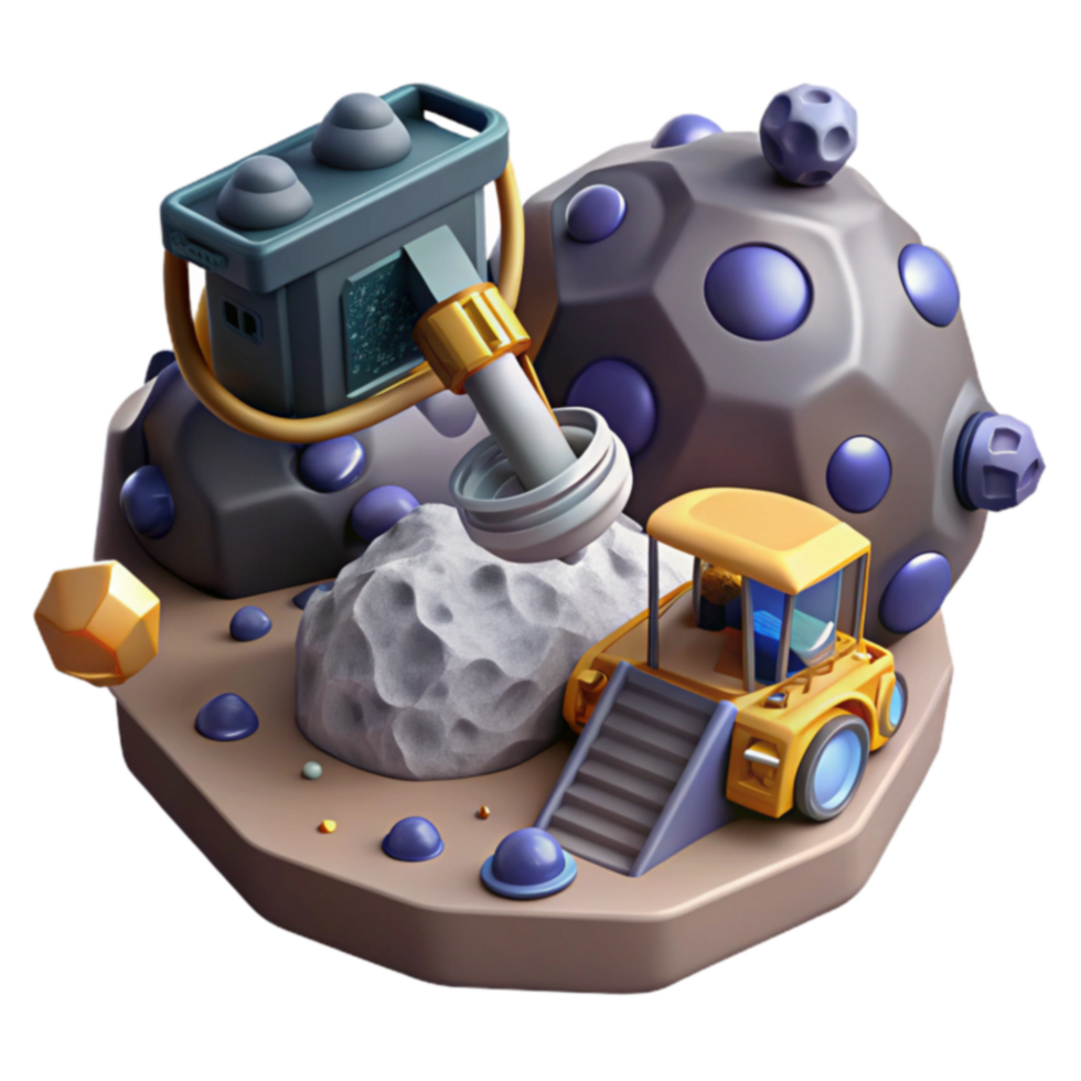 Asteroid Mining Excavator and Processing Unit png
