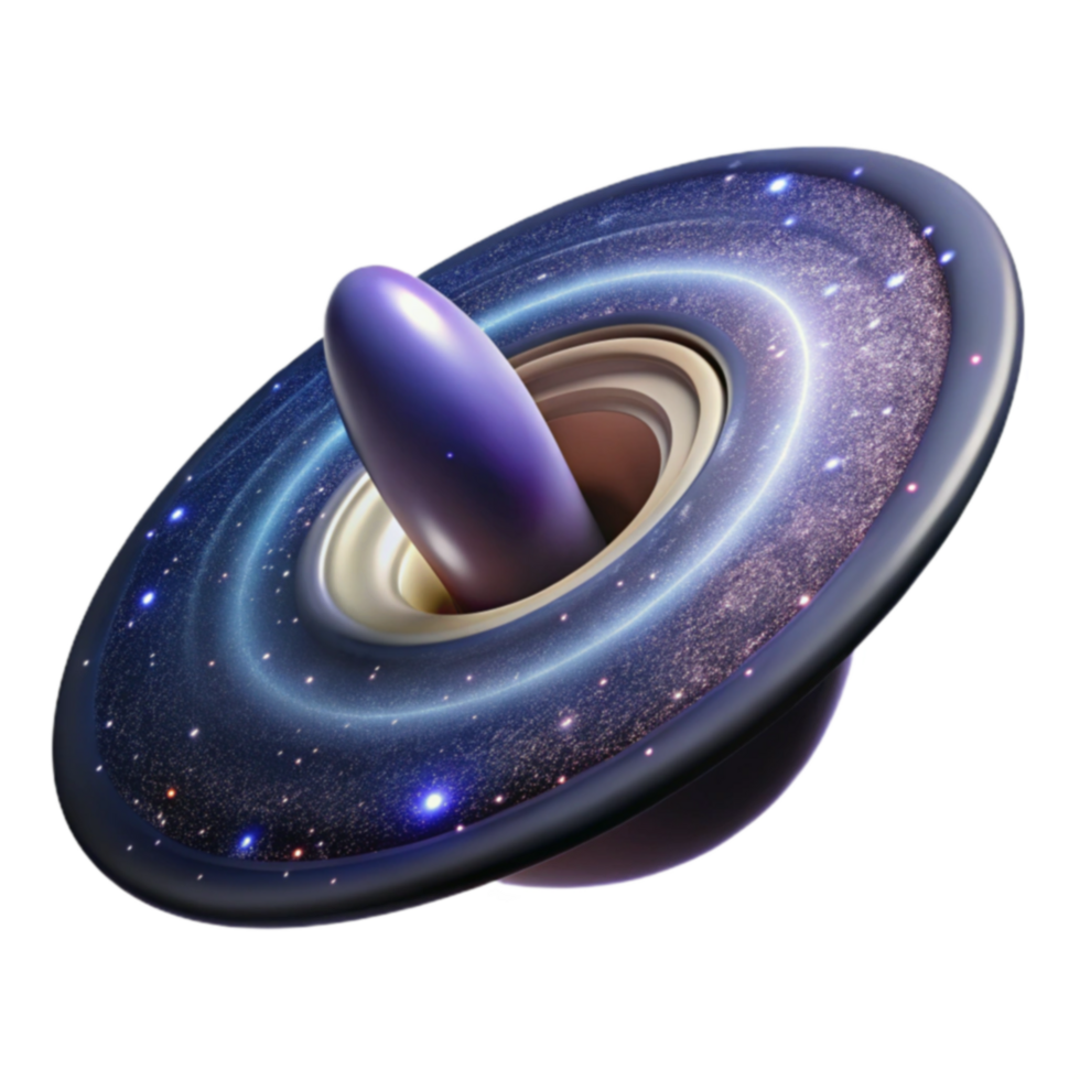 Cosmic Spiral 3D Render of Galactic Vortex png