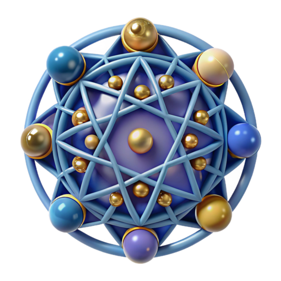 Abstract Geometric Sphere 3D Render of Interconnected Spheres png