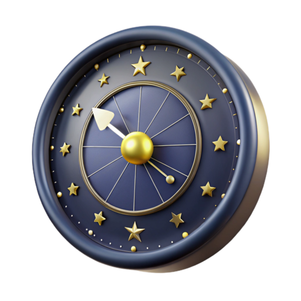 Celestial Timepiece A 3D Render of a Starry Clock png