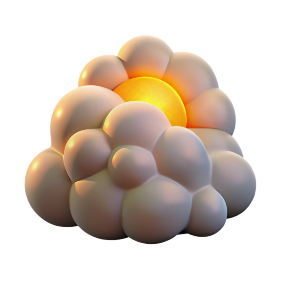3D Render Sunlit Puffy Cloud png