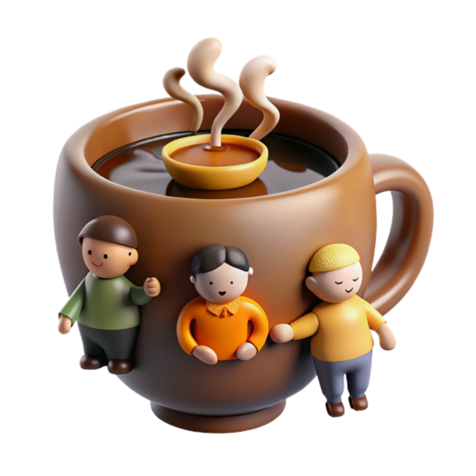 Warmth, Friendship, and Togetherness A Cozy 3D Illustration png