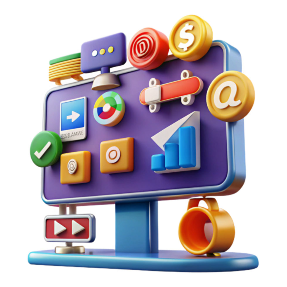Digital Marketing Icons Online Strategy Growth png