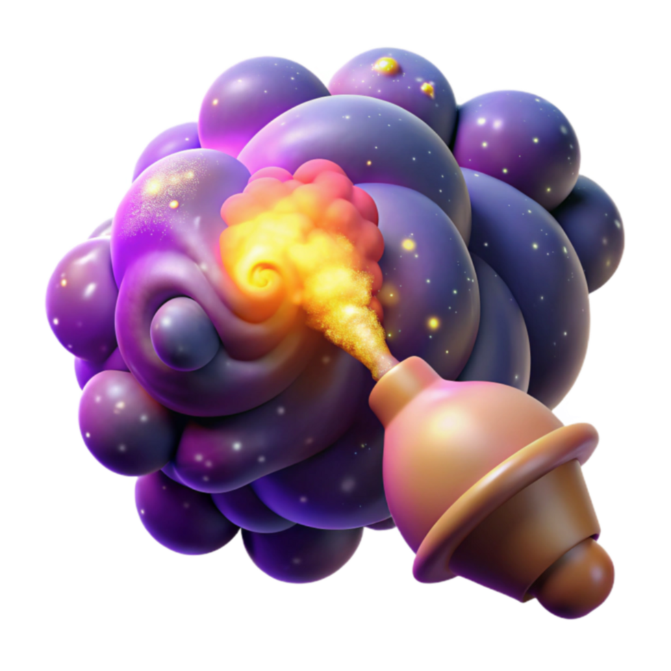 Cosmic Nebula Explosion 3D Render of Celestial Phenomenon png