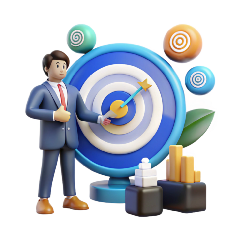 Achieving Business Goals Strategy, Target, and Growth png