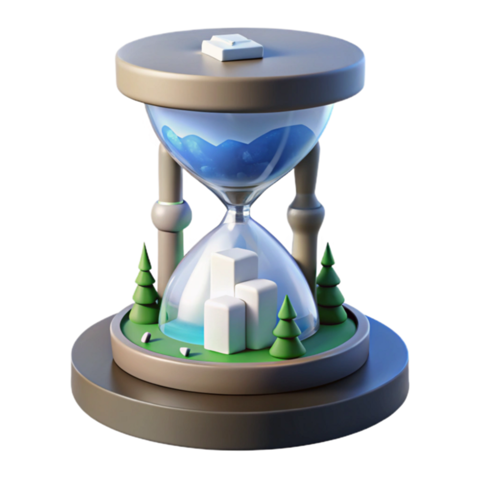 Time, Nature, and Cityscape An Hourglass Metaphor png